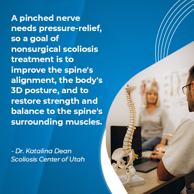 A visual representation of the quote from the text starting with “A pinched nerve needs pressure relief"