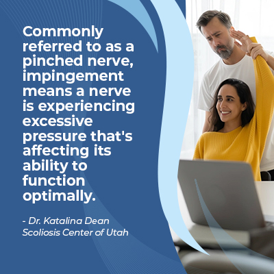 A visual representation of the quote from the text starting with “Commonly referred to as a pinched nerve"