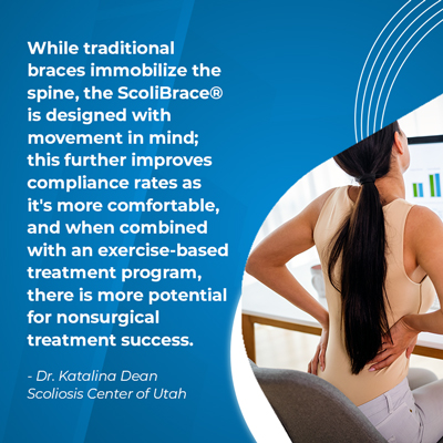 A visual representation of the quote from the text starting with “while traditional braces immobilize"