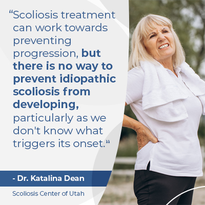 A visual representation of the quote from the text starting with “Scoliosis treatment can work towards"