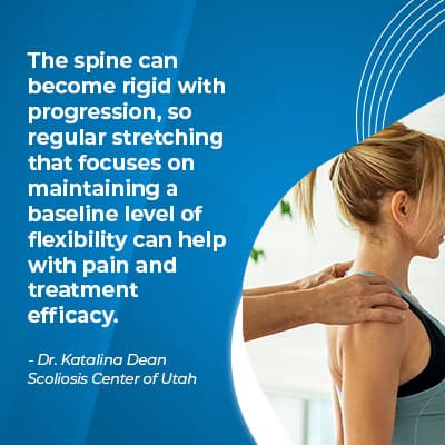 A visual representation of the quote from the text starting with “The spine can become rigid"