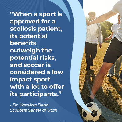 A visual representation of the quote from the text starting with “When a sport is approved for a scoliosis