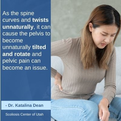 A visual representation of the quote from the text starting with “As the spine curves and"