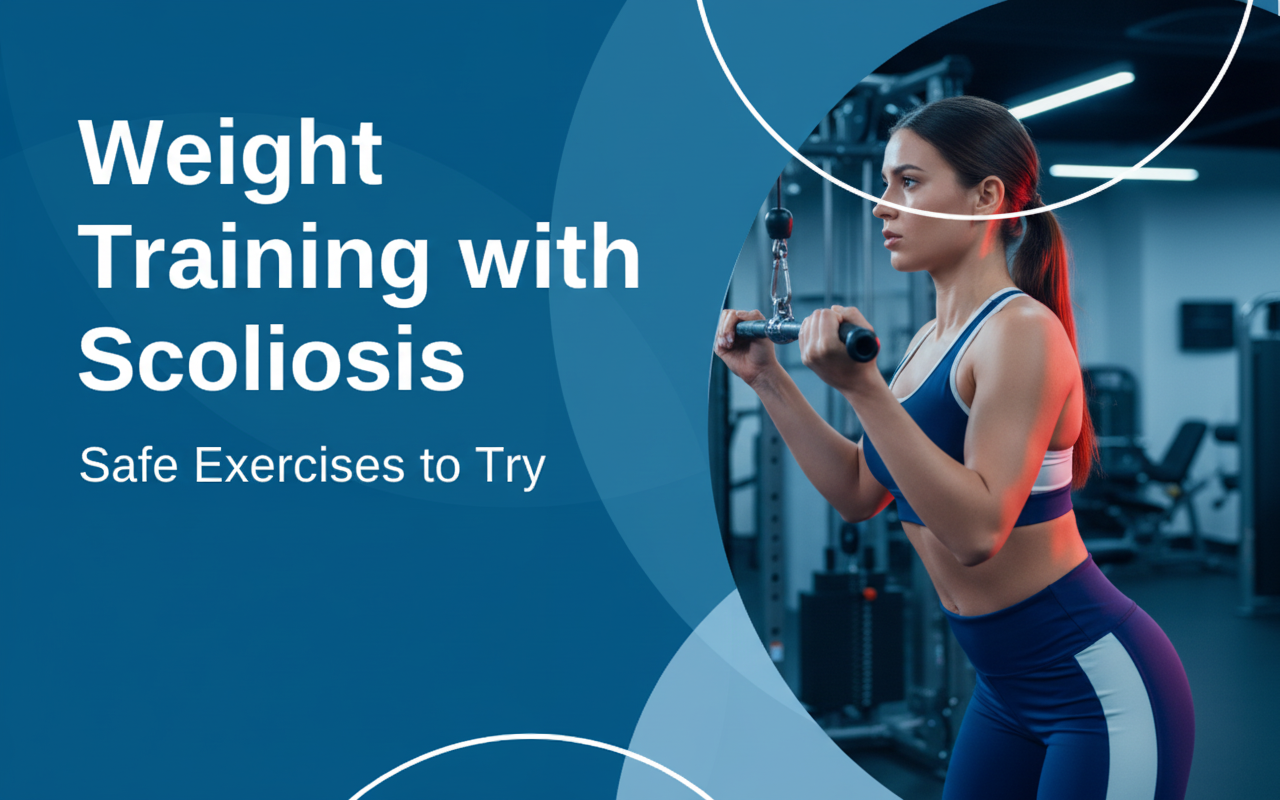 A featured image post for the blog titled: “Weight Training with Scoliosis Safe Exercises to Try"
