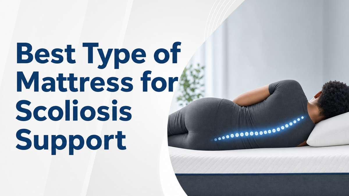 A featured image post for the blog titled: “Best Type of Mattress for Scoliosis Support"