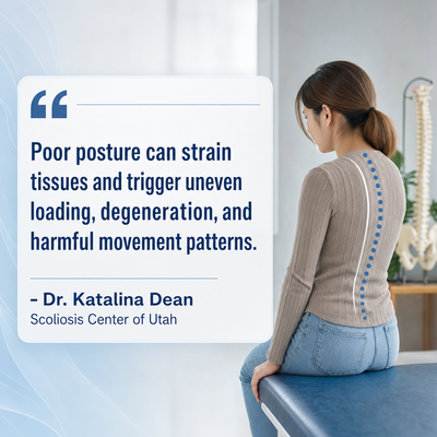 A visual representation of the quote from the text starting with “Poor posture can cause muscleligament