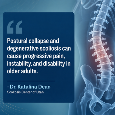 A visual representation of the quote from the text starting with “Postural collapse is a leading"